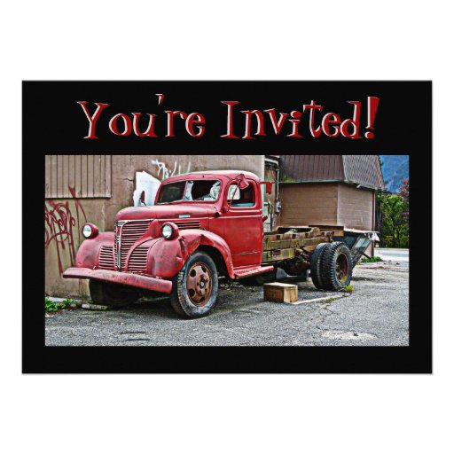 Antique Vintage Red Truck  You're Invited!