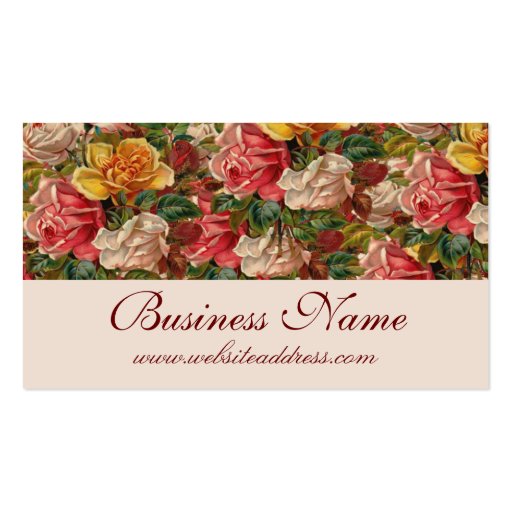 Antique Vintage Themed Roses Business Cards