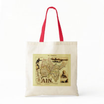 Antique Vuillemin 19th Century Map of France Ain Bag