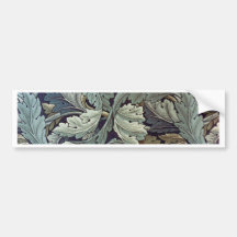 Antique wallpaper leaves bumper stickers