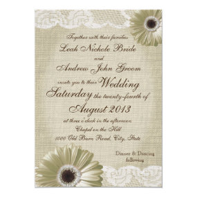 Antique White Daisy and Lace Wedding Cards