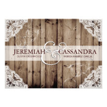 Antique White Lace Wedding Invitation