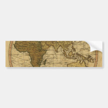 Antique William Faden 1786 Eastern Hemisphere Map Bumper Sticker