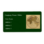 Antique William Faden 1786 Eastern Hemisphere Map Personalized Shipping Labels