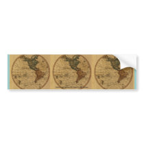 Antique William Faden 1786 Western Hemisphere Map Bumper Stickers