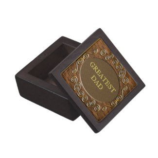 Antique Wood Greatest Dad Gift Box Premium Keepsake Boxes