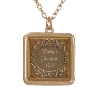 Antique Wood World's Greatest Dad Necklaced