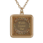 Antique Wood World's Greatest Dad Necklaced