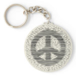 Antique Woodcut Peace Keychain