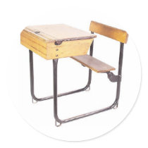 Antique wooden school desk stickers by claricardoza Antique wooden school desk stickers