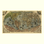 Antique World Map, 1565 (Fernando Bertelli) posters