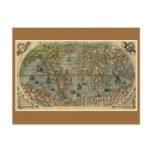 Antique World Map, 1565 Postcard