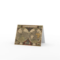 Antique World Map, 1595 cards by ZephyrusBooks Antique World Map, 1595 cards