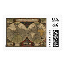 Antique World Map, 1595 Postage