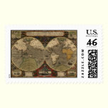Antique World Map, 1595 postage