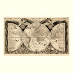 Antique World Map, 1630 (Philipp Eckebrecht) posters