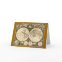 Antique World Map, 1660 cards by ZephyrusBooks Antique World Map, 1660 cards