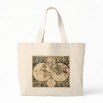 Antique World Map, 1690 (circa) (Nicolao Visscher) bags by ZephyrusBooks Antique World Map, 1690 (circa) (Nicolao Visscher) bags