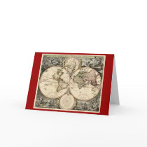 Antique World Map, 1690 (circa) (Nicolao Visscher) cards by ZephyrusBooks Antique World Map, 1690 (circa) (Nicolao Visscher) cards