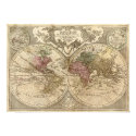 Antique World Map, 1690 (Guillaume de L'Isle) posters