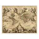 Antique World Map, 1694 (Alexis Hubert Jaillot) posters