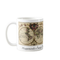Antique World Map, 1720 (Guillaume de L'Isle) mugs