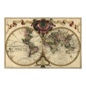 Antique World Map, 1720 (Guillaume de L'Isle) posters by ZephyrusBooks Antique World Map, 1720 (Guillaume de L'Isle) posters