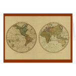 Antique World Map, 1786 Card