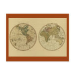 Antique World Map, 1786 Postcard