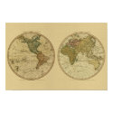 Antique World Map, 1786 (William Faden) posters