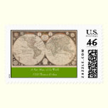 Antique World Map, 1799 (Thomas Kitchen) stamps