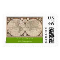 Antique World Map, 1799 (Thomas Kitchen) postage by ZephyrusBooks Antique World Map, 1799 (Thomas Kitchen) postage
