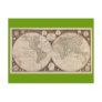 Antique World Map, 1799 (Thomas Kitchen) Postcards