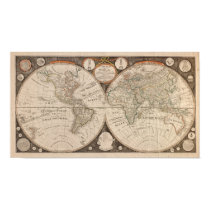 Antique World Map, 1799 (Thomas Kitchen) posters