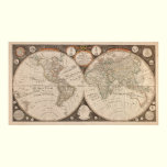 Antique World Map, 1799 (Thomas Kitchen) posters