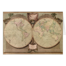 Antique World Map, 1808 cards by ZephyrusBooks Antique World Map, 1808 cards