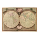 Antique World Map, 1808 (Laurie and Whittle) posters