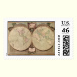 Antique World Map, 1808 postage