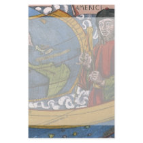 Antique World Map; Amerigo Vespucci Customized Stationery