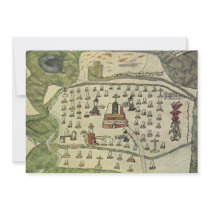 Antique World Map; Aztec Empire, 1577 Invite