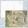 Antique World Map; Aztec Empire, 1577 Postcard