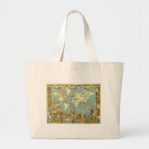 Antique World Map, British Empire, 1886 Bag