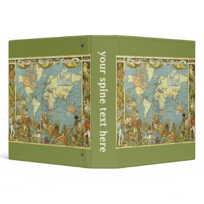 Antique World Map, British Empire, 1886 3 Ring Binders by YesterdayCafe