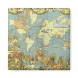 Antique World Map, British Empire, 1886 Fridge Magnet