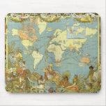 Antique World Map, British Empire, 1886 Mousepads