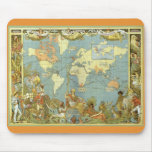 Antique World Map, British Empire, 1886 Mousepads