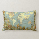 Antique World Map, British Empire, 1886 Pillows