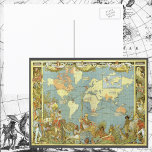 Antique World Map, British Empire, 1886 Post Cards