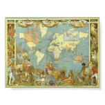 Antique World Map, British Empire, 1886 Print