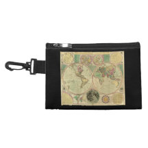 Antique World Map by Carington Bowles, circa 1780 Accessory Bags